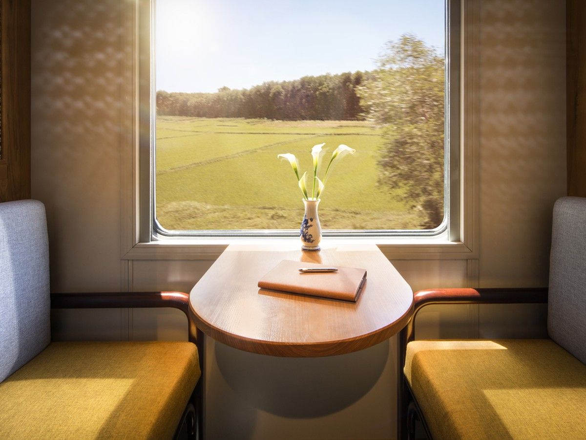 There are six private booths for two situated on The Vietage’s luxury train.