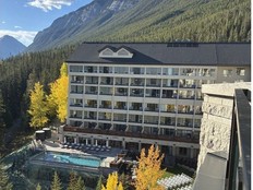 Rimrock Banff and new Bathhouse as seen from the Infinity suite