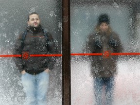 Iced up bus shelter