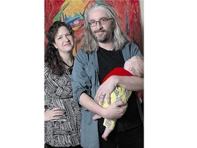 Christine McNair and rob mclennan - who holds baby Rose - run Chaudiere Books, a small publishing company.