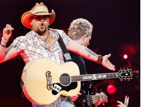 American pop country singer Jason Aldean performs at the Canadian Tire Centre Sunday night.