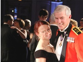 Lt-Gen. Guy Thibault, Vice Chief of the Defence Staff, on the dance floor with his wife, Bev, at the Viennese Opera Ball held at the Fairmont Chateau Laurier on Saturday, February 1, 2014. Photo by Caroline Phillips, Ottawa Citizen