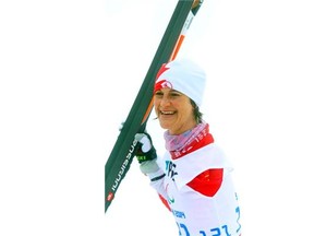 Aylmer’s Caroline Bisson waits near the start-finish area of the women’s 10-kilometre standing biathlon race of the Sochi 2014 Paralympic Winter Games on Tuesday. Bisson finished 11th with her time of 39:53.9. (Scott Grant/Canadian Paralympic Committee)