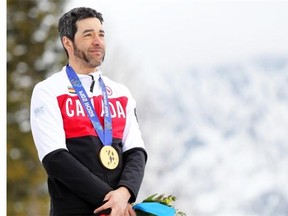 Canada’s Brian McKeever during his gold medal ceremony in the men’s 10 km Visually Impaired cross-country at the 2014 Winter Paralympics in Sochi, Russia on March 16, 2014.