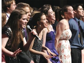 The Chorus performs their closing musical number during the 8th annual Cappies Gala awards, held at the National Arts Centre, on June 02, 2013, in Ottawa, Ont.