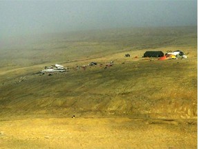 The crash site of First Air flight 6560 in Resolute is viewed from the Resolute Airport in Resolute, Nunavut on Aug. 23, 2011.