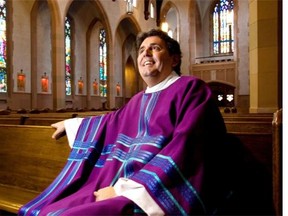 Father Joe LeClair, photographed inside Blessed Scarament Church in the Glebe. Kelly Egan writes that the fall of LeClair is sad in the sense of great talent squandered.