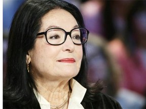 Greek singer Nana Mouskouri attends the “Le Grand Journal” TV show on the set of French TV channel Canal+ in Paris on March 13, 2014.