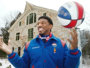 Harlem Globetrotter Anthony “Buckets” Blakes made a visit to the birthplace of basketball — at the Dr. James Naismith Memorial Museum in Almonte — Thursday afternoon.