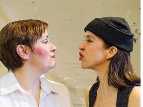 Left to right: Mary Ellis, Kristina Watt in The Dumb Waiter (Richard Ellis photo)