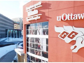 The Minto Sports Complex, home of the University of Ottawa Gee-Gees men’s hockey team, is shown in Ottawa. THE CANADIAN PRESS/Patrick Doyle