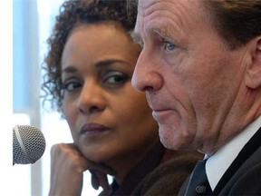 University of Ottawa chancellor and former governor general Michaëlle Jean and University of Ottawa president Allan Rock held a news conference on campus in Ottawa on Thursday.