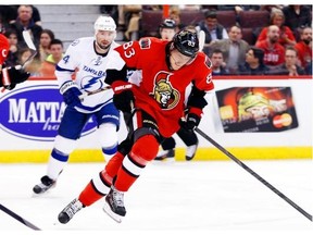 Ottawa Senators’ Ales Hemsky accelerates during first period action on Thursday, March 20, 2014 at the Canadian Tire Centre.