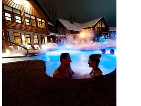 The relaxing pools at Le Nordik are the perfect way to follow up a bracing snowshoe in Gatineau Park.