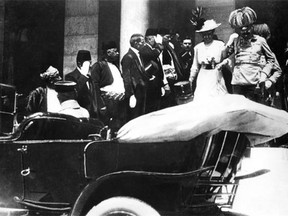 STRINGER/AFP/Getty Images
 A file picture taken on June 28, 1914 shows Archduke Franz Ferdinand, heir to the throne of the Austro-Hungarian Empire and his wife shortly before their assassination in Sarajevo. Thirty days after Europe embarked for the bloodiest war the World had ever known. AFP PHOTOSTRINGER/AFP/Getty Images