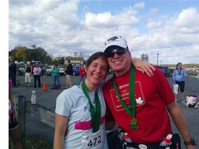 Brent Smyth, seen here with Elaine Donnelly, is planning a fundraiser to help support victims of the 2013 Boston Marathon bombings.