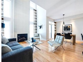 Great room and dining room of Urbandale’s Franklin townhome.