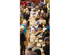 Hundreds of people showed up at Sunday's 10th Community Record Show at St. Anthony Hall to find vinyl albums of all types.