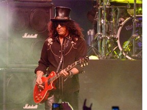 Musician Slash performs onstage with Motorhead during day 3 of the 2014 Coachella Valley Music & Arts Festival at the Empire Polo Club on April 13, 2014 in Indio, California.