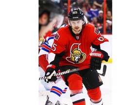 Defenceman Erik Karlsson leads the team with 20 goals and 50 assists for 70 points. He says he feels ‘high 80s’ or ‘almost 90’ per cent recovered from last season’s Achilles tendon injury.