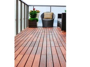 Kandy Outdoor Flooring offers chic outdoor flooring for condo balconies.