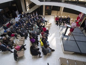 Ontario Premier Kathleen Wynne speaks at an event n Toronto on Monday April 7, 2014. THE CANADIAN PRESS/Frank Gunn