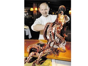 A giant octopus at Vancouver's Blue Water Cafe and Raw Bar is an example of Ocean Wise's sustainable food varieties.