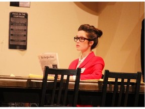 Monica MacFadyen, performs as Juror #4, during A.Y. Jackson Secondary School’s Cappies production of the Twelve Angry Jurors.