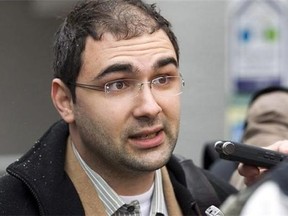 Dimitri Soudas answers questions in Riviere-du-Loup, Que. on April 20, 2011. THE CANADIAN PRESS/Frank Gunn