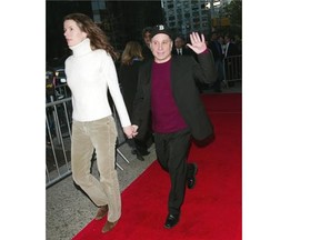 Paul Simon and Edie Brickell arriving at the New York Benefit Premiere of “Enigma” at the Beekman Theatre in New York City. April 11, 2002.