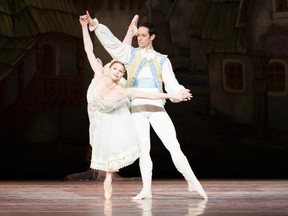 Pennsylvania Ballet Principal Dancers Lauren Fadeley and Francis Veyette in Coppéla. (Photo: Alexander Iziliaev)