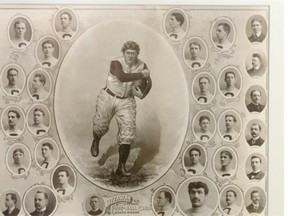 A rare framed photo of the 1900 Ottawa Rough Riders that writer Dan Turner is auctioning online as a fundraiser for L’Arche Ottawa.
