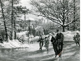 Skaters on the pond at Government House at Rideau Hall in 1880. (photo by Marge Shackleton)