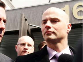 Sgt. Steven Desjourdy, right, faces a charge of discreditable conduct under the Police Services Act relating to a cellblock incident in 2008. A decision on the charge is not expected until April.