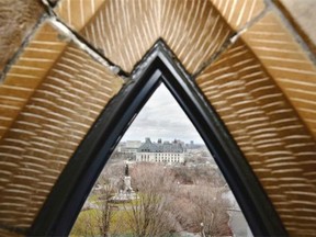 The Supreme Court of Canada is pictured through a window of Centre Block on Parliament Hill in Ottawa on Wednesday, April 23, 2014. The SCOC is expected to rule Friday on Senate Reform. THE CANADIAN PRESS/Sean Kilpatrick