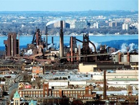 This handout photo received 15 February 2005, shows the integrated Stelco Inc. steel plant in Hamilton, Ontario.