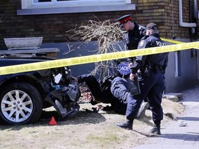 A 54-year-old woman died at the Ottawa Hospital Civic campus after she was struck by a car on Parkdale Avenue between Inglewood Street and Ruskin Avenue Saturday morning, April 19, 2014.