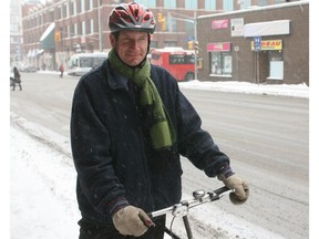 Martin Reesink, an all-season cyclist (seen here in 2012), believes that winter cycling is actually safer than summer riding.