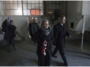 Coun. Katherine Hobbs and Mayor Jim Watson lead a tour of the Municipal Works Building #4 at Bayview Yards in March.