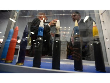 Ammunition is displayed at the CANSEC trade show in Ottawa on Wednesday, May 28, 2014.