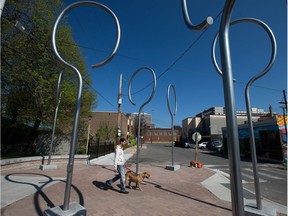 As part of the rehabilitation of Jack Purcell Park in Centretown, the city has installed 10 funky looking light poles as a nod to the famed badminton player of the same name. Only problem is that Jack Purcell was from Guelph; Ottawa's Jack Purcell was a community volunteer who mended children's hockey sticks in the 1950s and 60s. Photo taken on May 19, 2014.