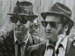 Dan Aykroyd and John Belushi in a scene from The Blues Brothers.