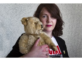 Christine Chesser with her stuffed bear, Bear.