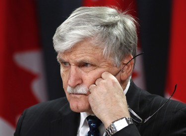 Senator Romeo Dallaire speaks about genocide and crimes against humanity at the National Press Theatre in Ottawa on Thursday, December 12, 2013.