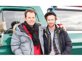 Director Jonathan Hayes, left, and star Mark Rendall in the Canadian indie film Algonquin.