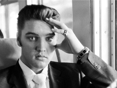 Elvis Presley on the Southern Railroad between Chattanooga and Memphis in 1956.