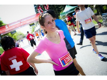 First woman to finish the 1/2 marathon was Angela Switt at Ottawa Race Weekend Sunday May 25, 2014.