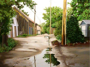 River Lane, by John Jarrett Part of the exhibit Ottawa Alleyways II at Cube Gallery.