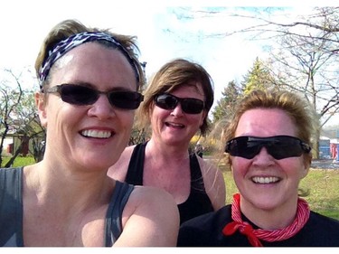 Since joining the YT Run Club, Karen Turner, left, and Kate Malloy, centre, now run Saturday mornings with Suzanne Johnston.