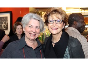 From left, Victoria Henry, director of the Canada Council Art Bank, with Linda Cogan at an inaugural fundraiser for the Salus community mental health organization, held Friday, May 9, 2014, at the Great Canadian Theatre Company.